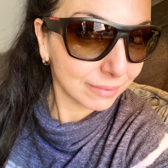 Authentic PRADA Linea Rossa 59 Square Polarized logo sunglasses - Picture 2 of 16